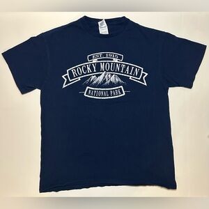 Rocky Mountain National Park RMNP Colorado Short Sleeve Graphic Tee Navy